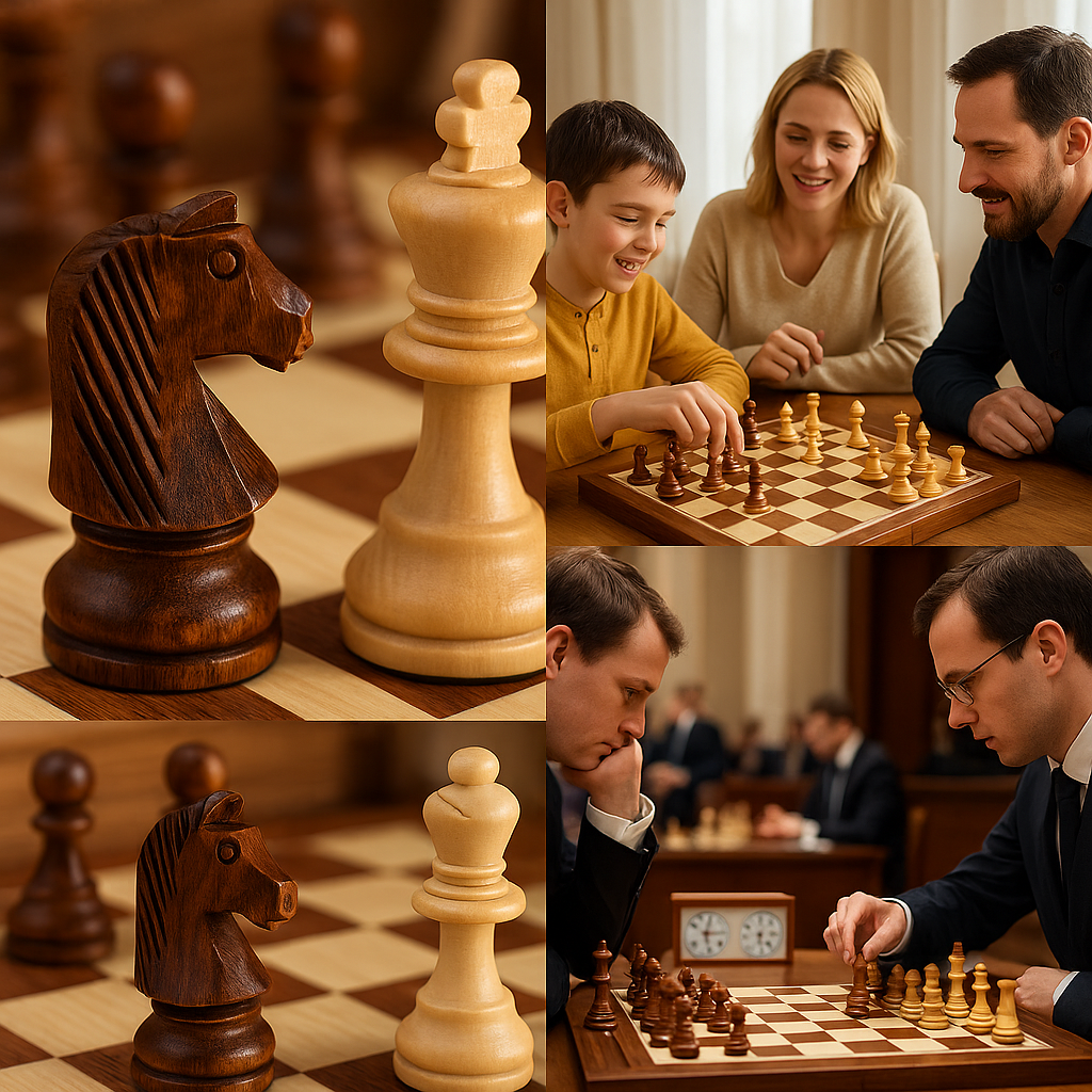 لعبة الشطرنج الكلاسيكية - الحرف اليدوية والعناية والجمال المتميز