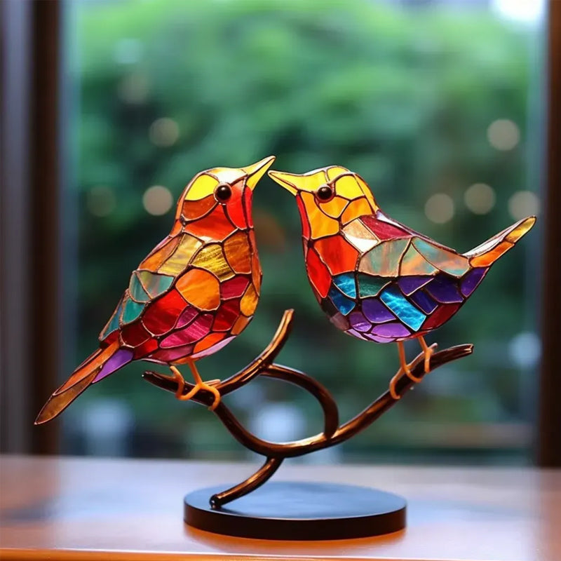Decorative Ornament – Birds Perched on a Branch