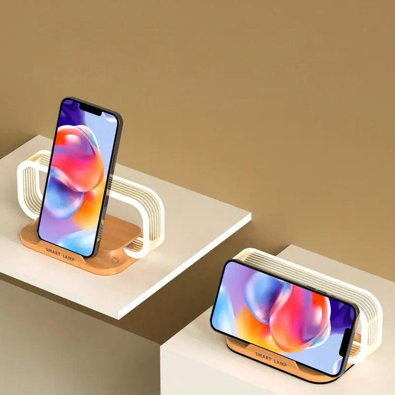 Lámpara de Mesa — Iluminación Moderna con Cargador Inalámbrico