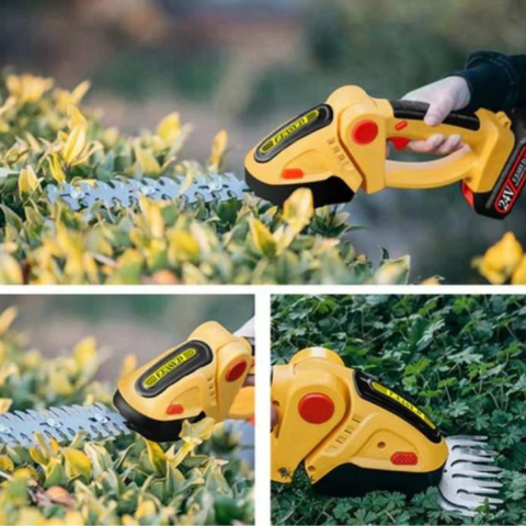 Herramienta de Jardín 2 en 1 Sin Cable — Tijeras de Setos y Tijera Práctica