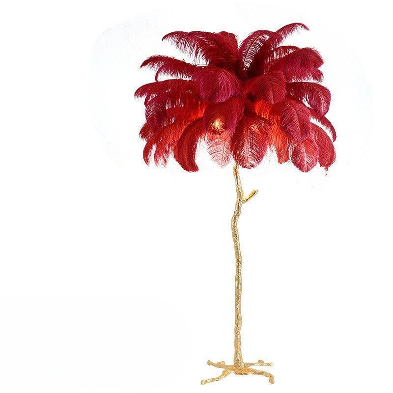 Lámpara de sol lujosa – Pantalla de plumas elegantes 