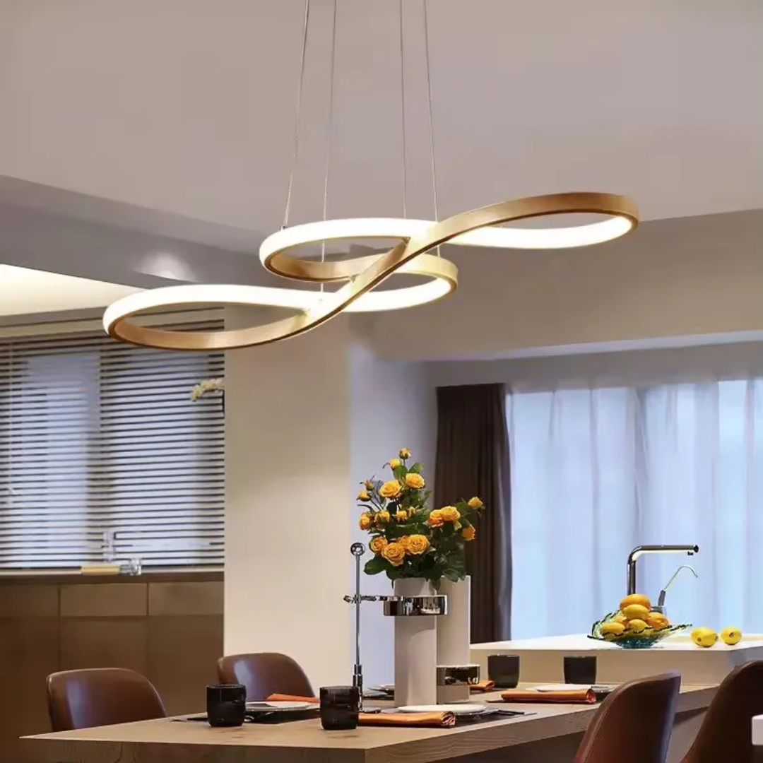 תליית LED מודרנית עם טבעות – עיצוב אלגנטי ועכשווי 