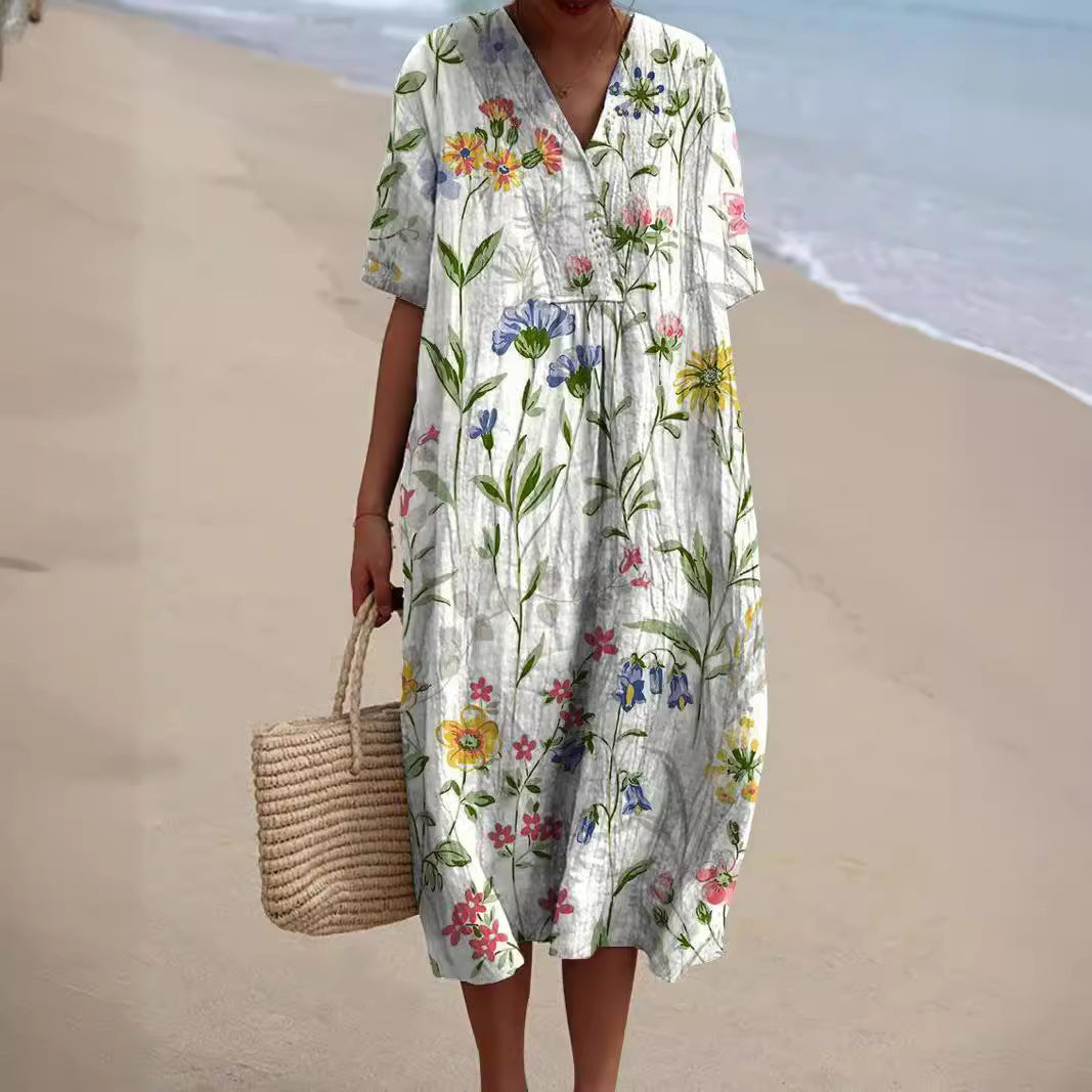 Sabrine | Midi-jurk Dames – Lichtheid En Zomerse Geest 