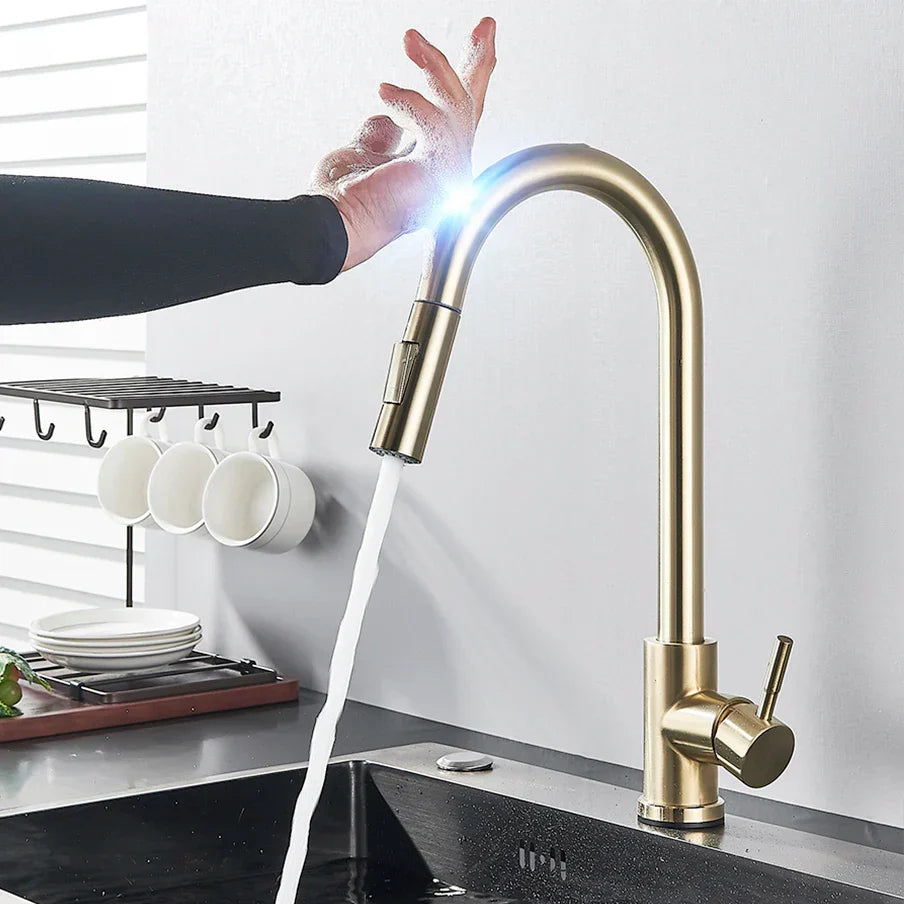 Grifo de Cocina Inteligente – Sensor Táctil y Ducha Flexible 