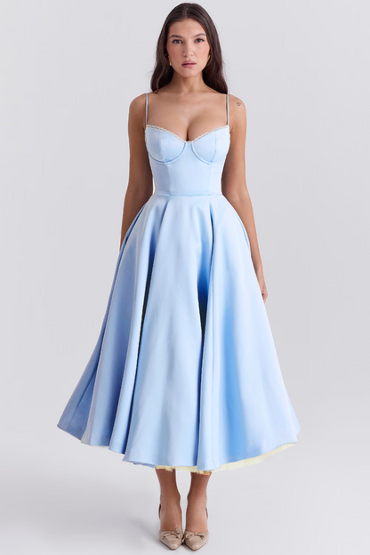 Lory | Vestido Midi Con Tirantes – Glamour Clásico Y Ligereza 