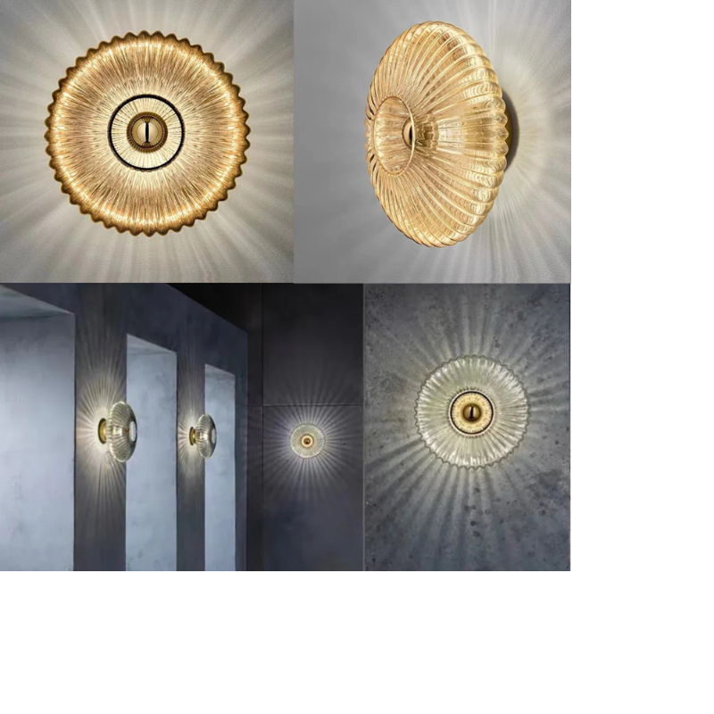 Aplica de perete din sticlă ondulată – eleganță și lumină blândă 