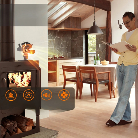 Ventilatore a stufa a 5 pale — Diffusione ottimale del calore 