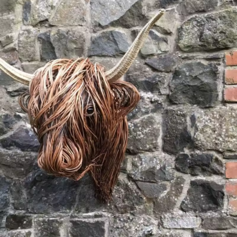Tête De Vache Tressée – Art Naturel Mural