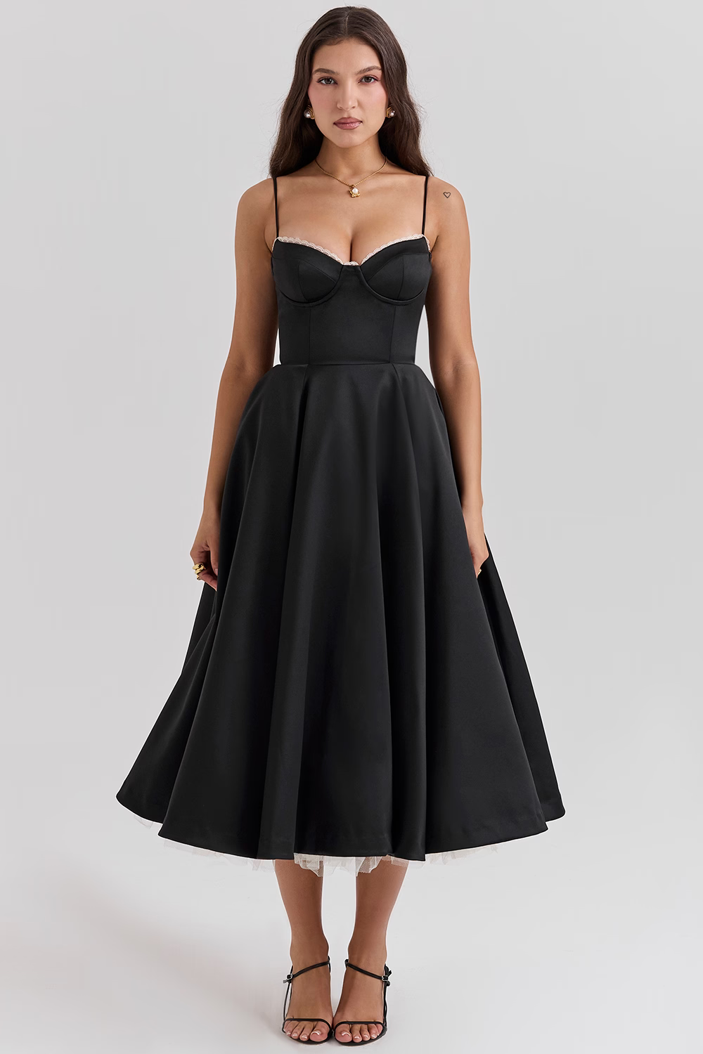 Lory | Vestido Midi Con Tirantes – Glamour Clásico Y Ligereza 