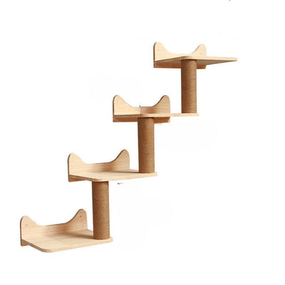 Muurklimrek voor katten met hangplatform en ladder 