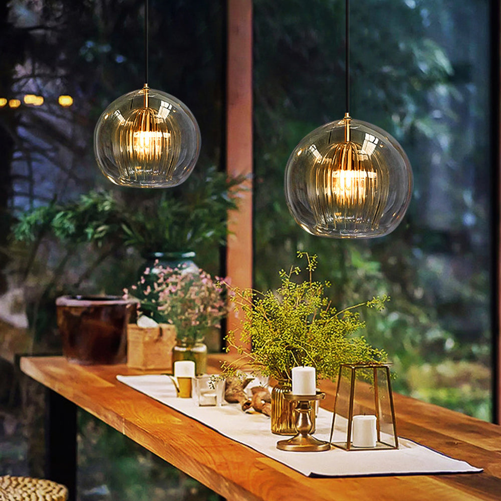 Elegante en Warme Glazen Hanglamp – Stijl en Finesse 