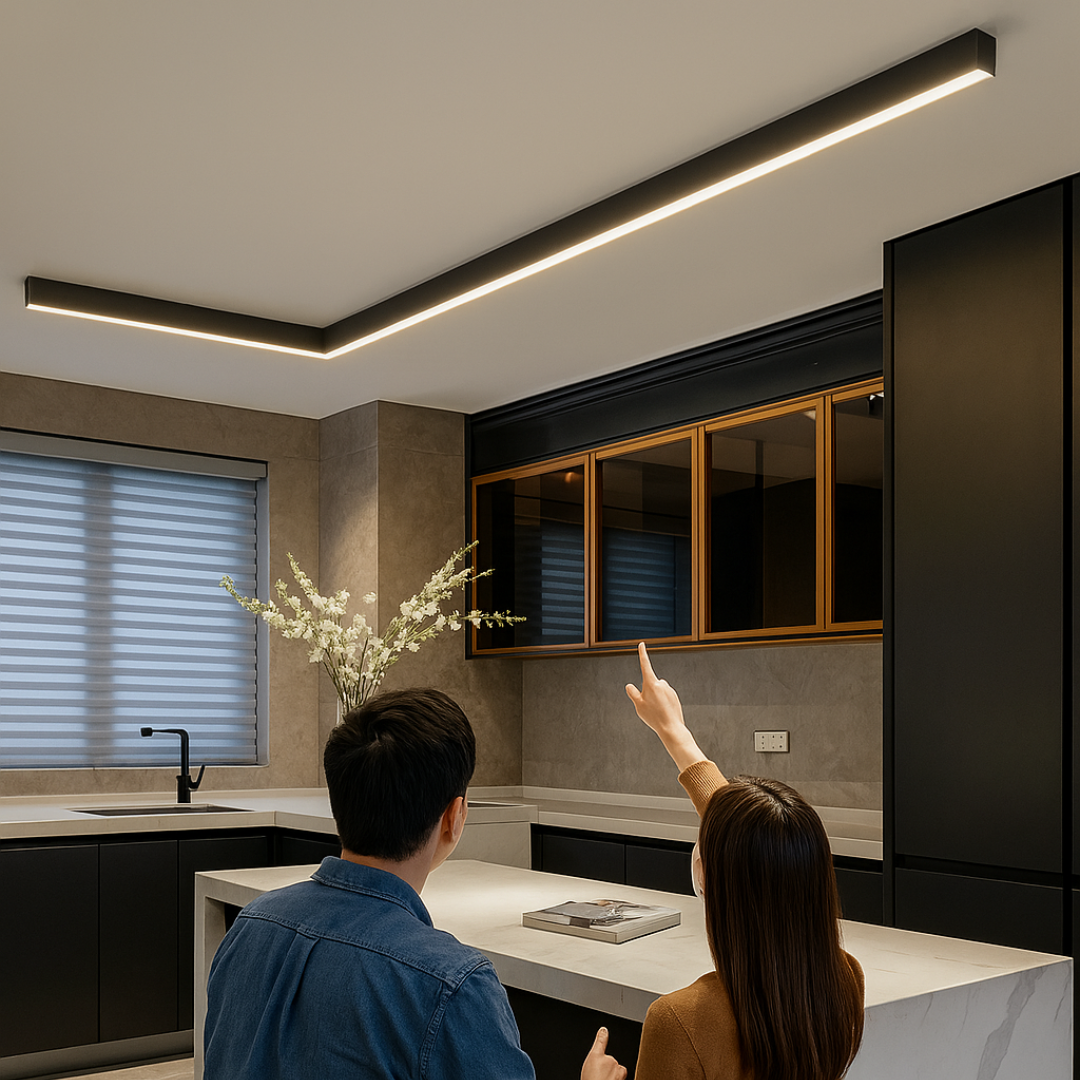 תקרת LED מינימליסטית - עיצוב סקנדינבי 