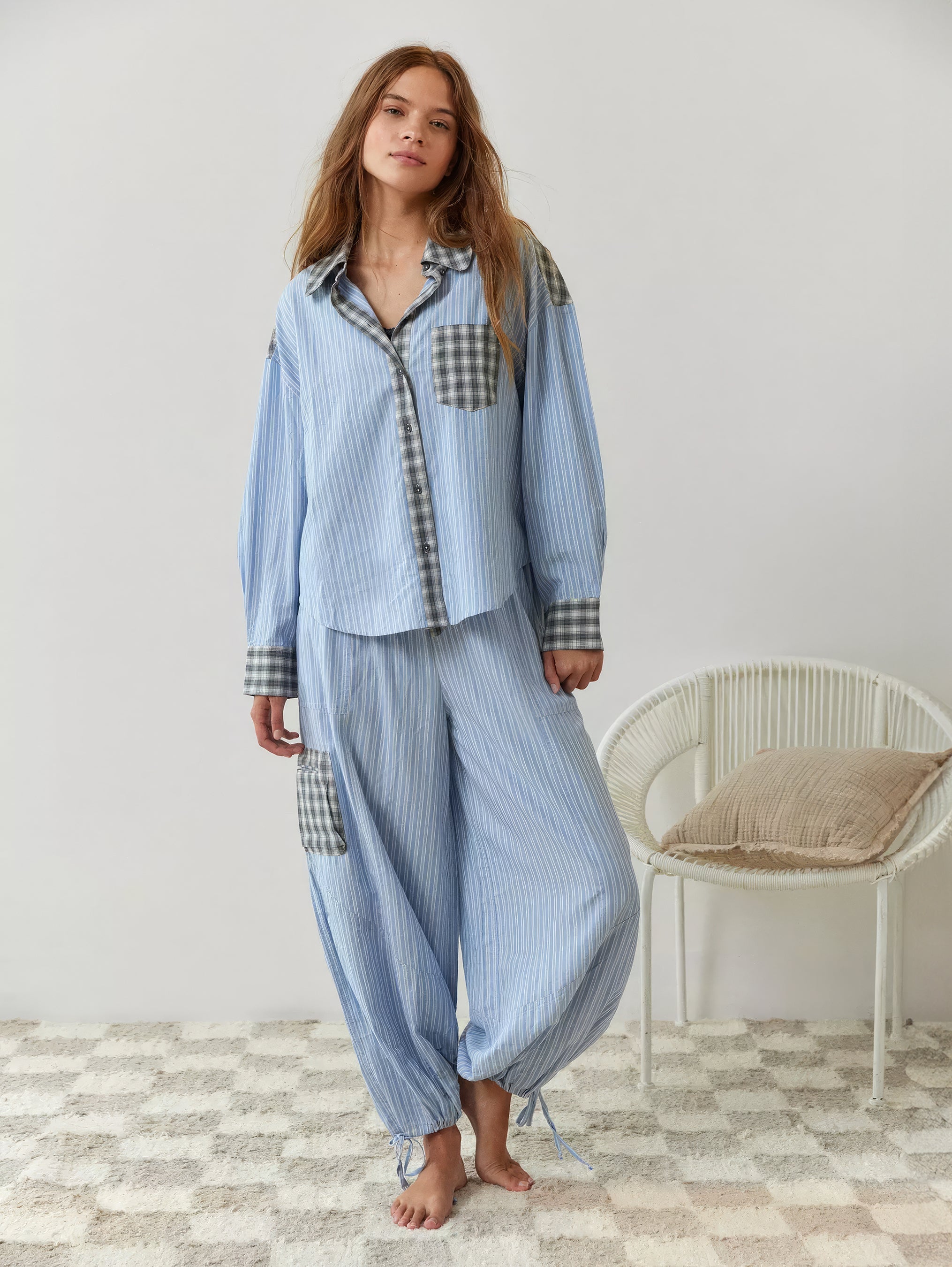 Charlotte | Chic Comfort Pyjama Met Strepen En Ruiten 
