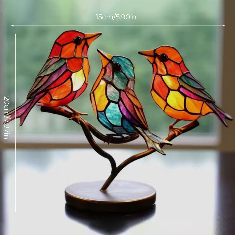 Ornamento Decorativo – Pássaros Pousados Sobre Um Ramos 