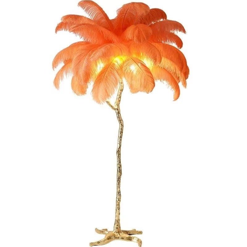 Lámpara de sol lujosa – Pantalla de plumas elegantes 