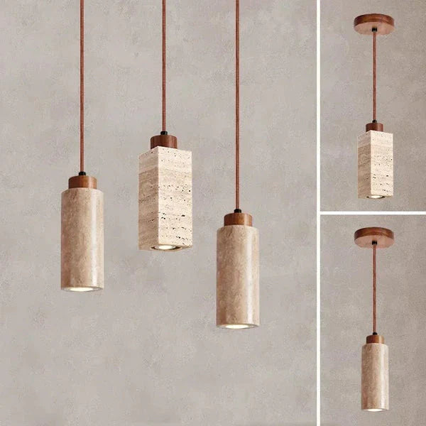 Lampa Suspendată Din Piatră Naturală – Eleganță Și Autenticitate 